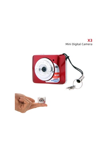 X6 Taşınabilir Ultra Mini Yüksek Yoğunluklu Dijital Kamera Mini Dv Desteği 32gb X3 Red With 16gb Tf Card X3 Red