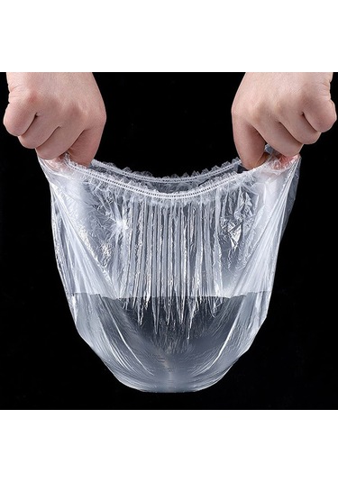 Youmex 300 Adet Yeniden Kullanılabilir Yenilebilir Pe Mutfak Yemek Muhafaza Örtüsü - Genişletilebilir 42cm Şeffaf