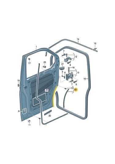 Vw Caravelle T6.5 2020-2023 Ön Sol Çamurluk Ara Fitili 7h0837565a