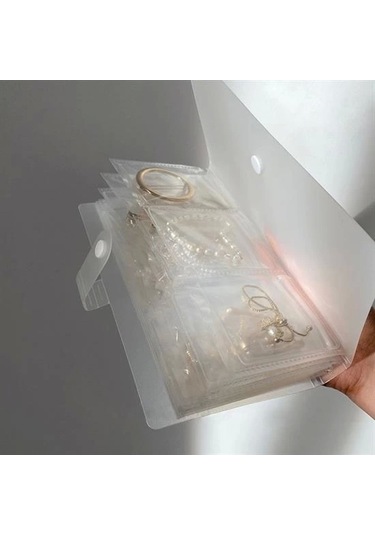 Albüm Şeklinde Aksesuar, Takı Saklama Poşetleri Kolye, Küpe, Bileklik Organizeri 4172 Çok Renkli