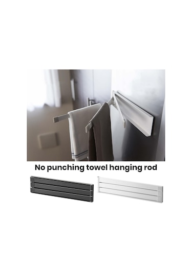 Ganzhoushop Manyetik Havlu Duvara Monte Banyo Katlanır Havlu Kurutma Rafı Mutfak Bezi Devrilmesini Önler Handwhite Çok Renkli