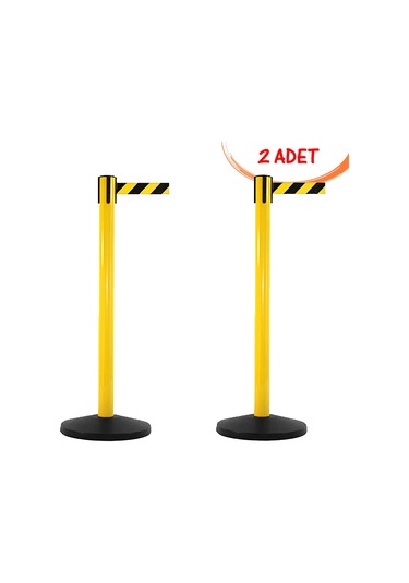 Şeritli Yönlendirme Bariyeri Şerit Bariyer Ayaklı Güvenlik Şerit Bariyer 2 Adet