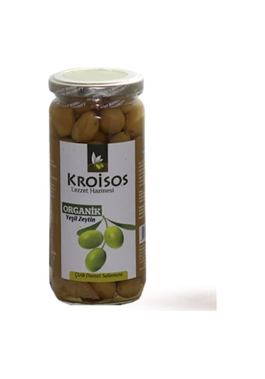 Kroisos Organik Domat Çizik Yeşil Zeytin Cam 300 G