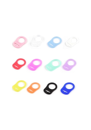 Sones 10 Adet Emzik Tutucu Klips Adaptörü Halka Düğme Stili Emzik Adaptörü C7