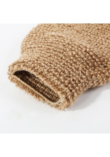 Folinda Büyük Boy 22x11cm İki Yönlü Kaba Kuru Cilt Temizleyici, Kalın Ve Dayanıklı, Köpük Oluşturucu, Vücut Peelingi Ve Gövde Aşınması İçin Sarı Keten Banyo Eldiveni - Toptan Satış Diğer