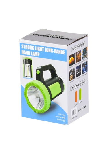 Fx-519 Şarjlı El Feneri 3w Usb Cree + Cob Led Powerbank Özellikli Turuncu