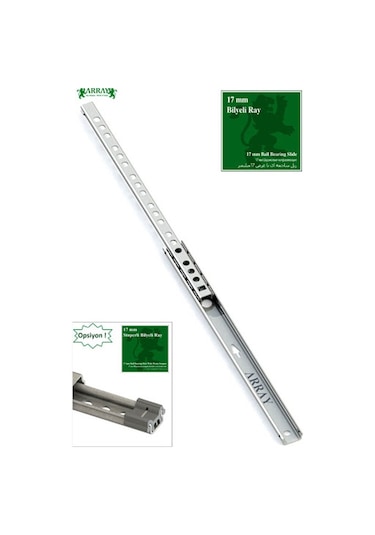 Array Teleskopik İnce Bilyalı Çekmece Rayı 17 Mm 342 Mm