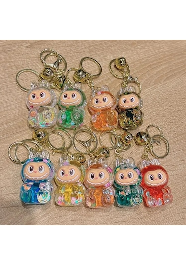 Karikatür Oturan Labubu Koyun Anahtarlık Kız Sırt Çantası Kolye Araba Fildişi