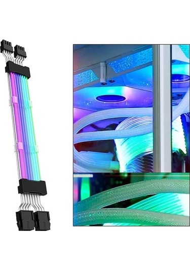 Argb Anakart Senkronizasyon Kablosu 2x8p Işıklandırma Uzatma Kablosu Siyah - Parlak Işı Effektleriyle Pc Aydınlatma Kurulumu