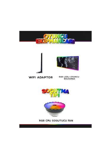 Ramtech Delicious X20 i5-12400F 32 GB 512 GB SSD 8 GB RX580 Dos Masaüstü Oyuncu Bilgisayarı