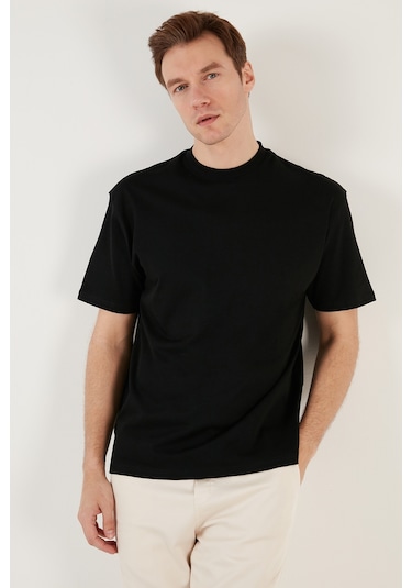 Buratti Pamuklu Relaxed Fit Sıfır Yaka Erkek T Shirt 5905446 Siyah