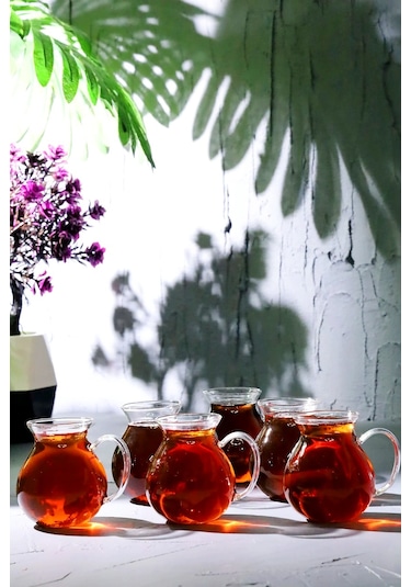 Arow Botanik Keyif Borosilikat Çay Bardağı 6'lı 220 ML