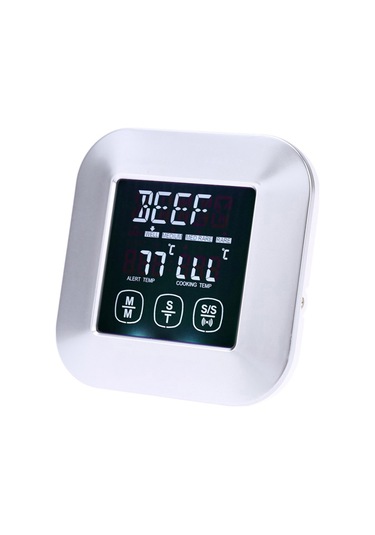 Geeksen Dokunmatik Ekranlı Gıda Termometresi Çok Fonksiyonlu Mutfak Zamanlayıcısı Ev Tipi Elektronik Barbekü Termometresi Çok Renkli
