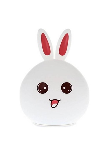 Agoodshop Led Gece Lambası - Tavşan Tasarımı Usb Şarjlı Çocuk Odası Dekorasyon Lambası 1 Adet Polisilikon 2v