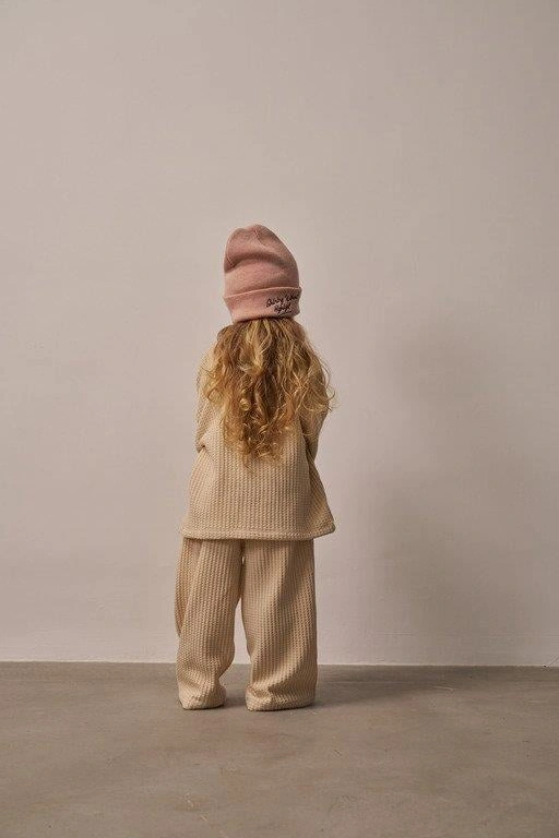 Bej Cookie Nakışlı Dökümlü Alt Üst Takım Bej