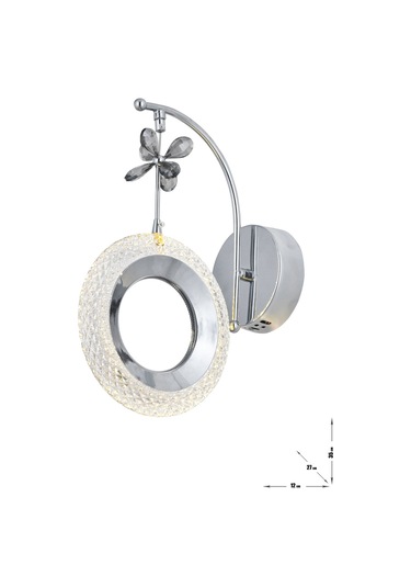 Ribera Power Ledli Modern Lüks Duvar Aplik 3 Renk Sarı-beyaz-gün İşığı - Krom Krom