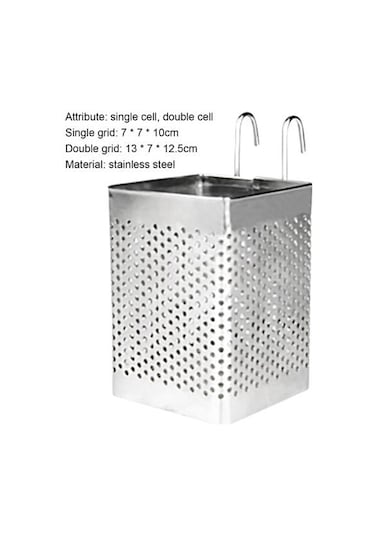 Asma Kancalı Yemek Çubukları Tutucu Yerden Tasarruflu Paslanmaz Çelik Sofra Süzgeç Mutfak İçin 2 Double Grids