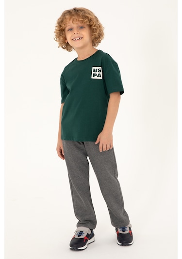 U.s. Polo Assn. Erkek Çocuk Koyu Yeşil Tişört Basic 50295447-vr079 Koyu Yeşil