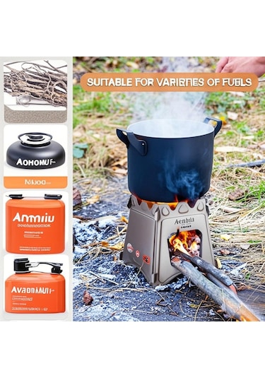 Vkemall Aomiun Ws009s Paslanmaz Çelik Küçük Kart Yuvalı Soba. Gümüş