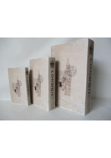 Lamedore London 3lu Kıtap Kutu Setı 33x22, 26x17, 21x13 Cm