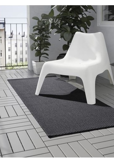 Koyu Gri 80x200 cm Halı Modern Halı İç-Dış Mekan