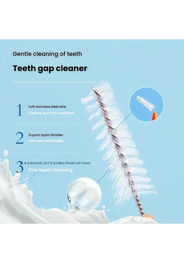 Willowhaven 10lu Mandıra Renkli Diş Arası Fırçası - Diş Plak Temizleyici, Nylon Spiral Kıllı