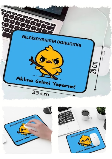 Sinirli Civciv Tasarımlı 33x28 Cm Mousepad Kaymaz Taban Rahat Konforlu Mouse Pad