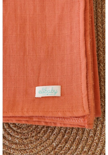 Organik Pamuk Çift Katlı Müslin Örtü Tarçın 75x85 CM Tarçın