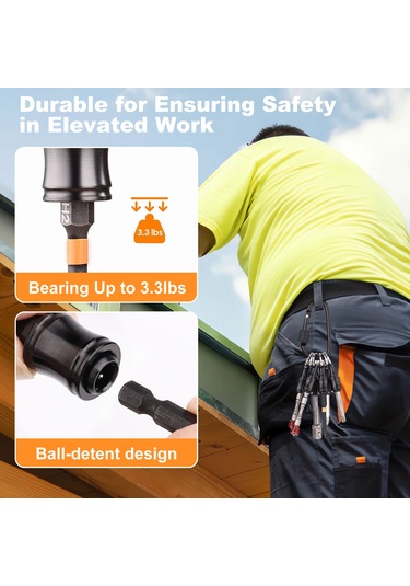 Youmex 1/4 İnç Alüminyum Uzatma Çubuğu - Tek Elle Kullanım İçin Anahtarlık Tutucu Ve Matkap Adaptörü 6 Parça Siyah