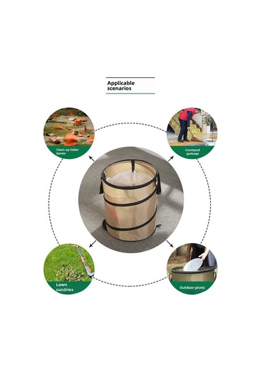 Yuntech01 Dış Mekan Taşınabilir Çöp Kutusu - Kamp, Bahçe, Bahçe Çöpü İçin Katlanabilir, Dayanıklı Malzeme, M Boy Koyu Yeşil, M Kelepçe