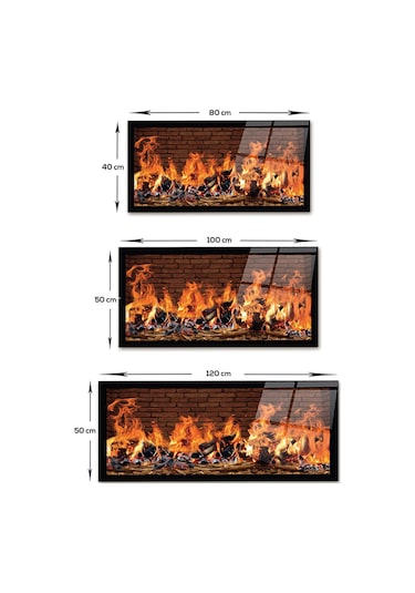 Decorita Cam Tablo | Taşlı Şömine Görünümlü