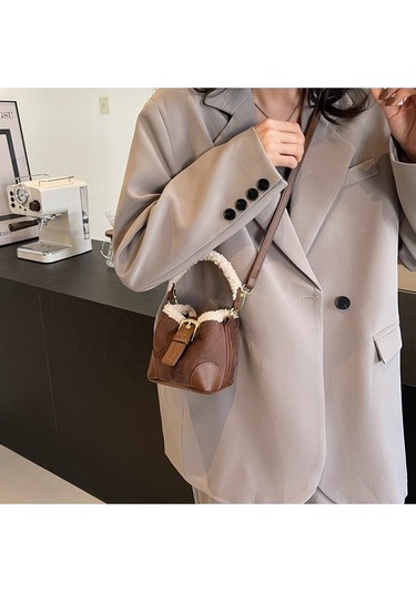 Didadodo Maillard Süet Vintage Tote Çanta-kahverengi, Klasik Stileyle Renklendirilmiş Kahverengi