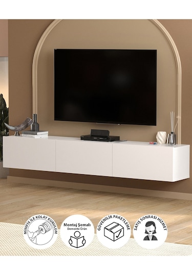 Bofigo Tv Ünitesi Tv Sehpası Düşer Kapaklı Tv Ünitesi Televizyon Sehpası 180 Cm Marvel Beyaz Beyaz Bofigo Tv Ünitesi Tv Sehpası Düşer Kapaklı Tv Ünitesi Televizyon Sehpası 180 Cm Marvel Beyaz Beyaz