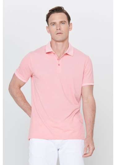 AC&Co / Altınyıldız Classics 4A4820200047PBY3XL Düğmeli Polo Yaka Cepsiz Slim Fit Erkek Tişört Pembe - Beyaz AC&Co / Altınyıldız Classics 4A4820200047PBY3XL Düğmeli Polo Yaka Cepsiz Slim Fit Erkek Tişört Pembe - Beyaz