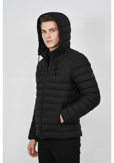 Erkek Kapüşonlu Spor Mont Regular Fit 3019 Bgl-st04897 Siyah