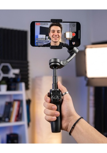 3 Eksen Telefon Gimbal Stabilizer Video Sabitleyici Vlog Çekim Aparatı