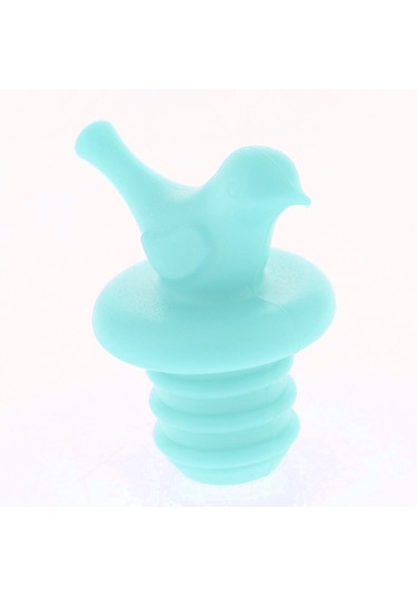 Suntek 3 Adet Silikon Küçük Kuş Şarap Şişesi Tıpa Mavi