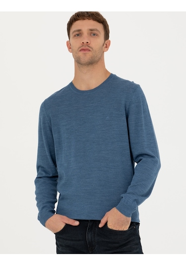 Pierre Cardin Erkek Mavi Triko Kazak 50270054-vr036 Mavi