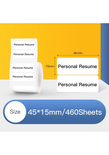Singree Beyaz Termal Etiket Kağıdı - 45x15mm, 460 Adet, Çift Sıralı, Otomatik Yapışkan, Mürekkepsiz, Ev/ofis/market Uygun, B3s/b11/b21 Uyumlu 1 Rulo