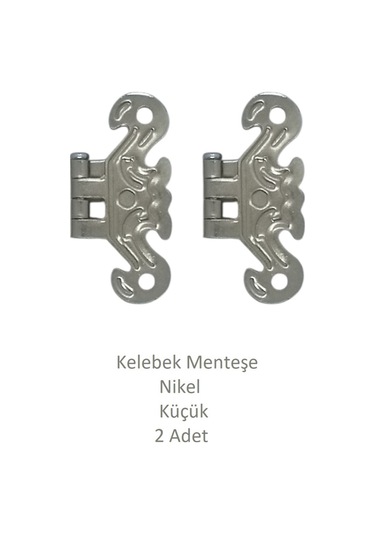 Nikel Dekoratif Kelebek Menteşe Büyük 2 Adet 4,2cm X 3,5cm