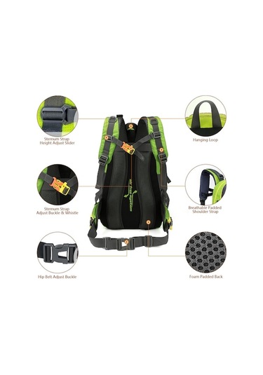Pazly 40l Dayanıklı Seyahat Sırt Çantası Kamp Yürüyüş Dizüstü Bilgisayar Günlük Sırt Çantası Trekking Tırmanma Sırt Çantaları Erkekler Kadınlar İçin Altın
