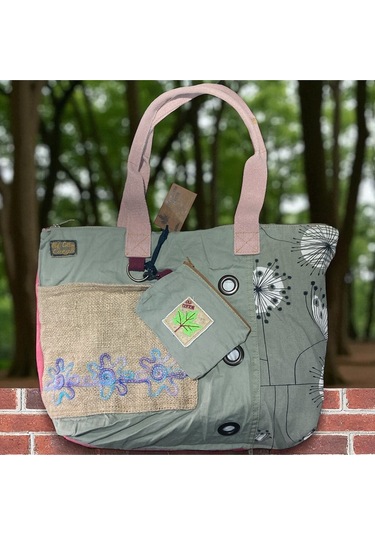 Vintage Salaş Çok Renkli Orta Boy Günlük Seyahat Gezi Omuz Çantası 36cmx34cm Pembe