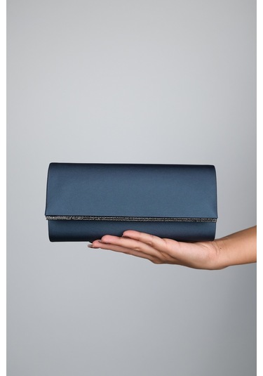 Marıa Laci Saten Platin Taşlı Kadın Abiye Çanta Çok Renkli