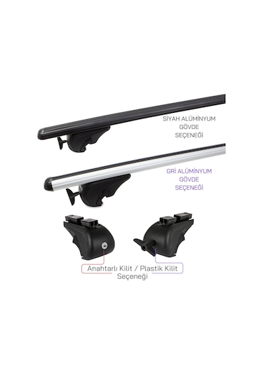 Vw Caddy Ara Atkı Siyah- Bold Bar V1 2 Parça 2015+