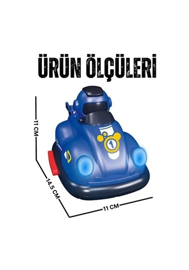 Şarjlı Işıklı 1v1 Kumandalı Oyuncak Çarpışan Oto Arabalar Çok Renkli