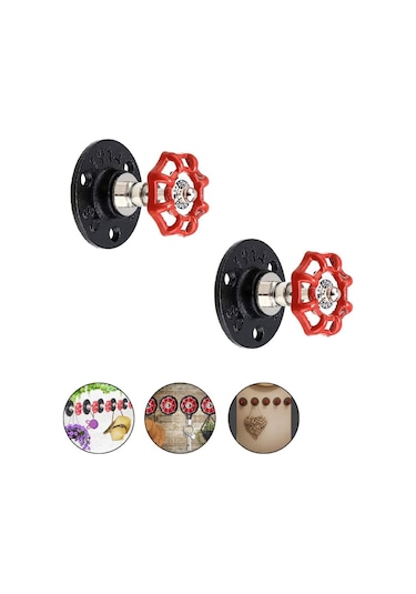 Vintage Askı Kancası Duvara Monte Endüstriyel Braket Retro Bornoz Bornoz İçin Retro Duvar Askısı Vintage Askı Şapka Antika Rustik Ev Vintage Retro Palto Kancası 2 Parça Çok Renkli