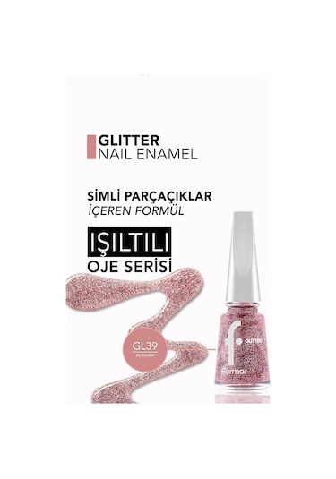 Flormar Glitter Yarı Transparan Parlak Bitişli Simli Oje GL39
