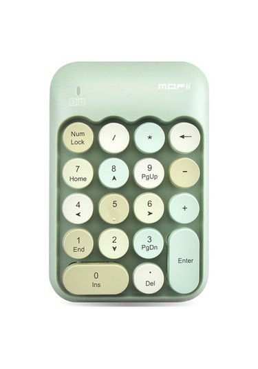 Mofii X910 2.4g Kablosuz Klavye Sayısal Klavye Taşınabilir 18 Tuşlu Finansal Muhasebe Ofis Klavyesi Yeşil Karışık Renk