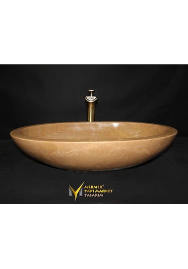 Noche Traverten Oval Elips Lavabo