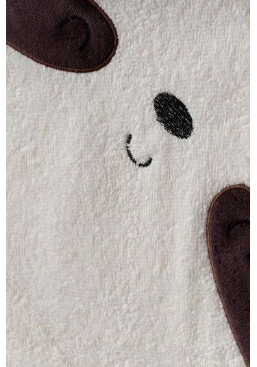 Bebitof %100 Pamuk Rakun Desenli Kutulu Bebek Bornoz Seti Bbtf.ekr.30048 Ekru